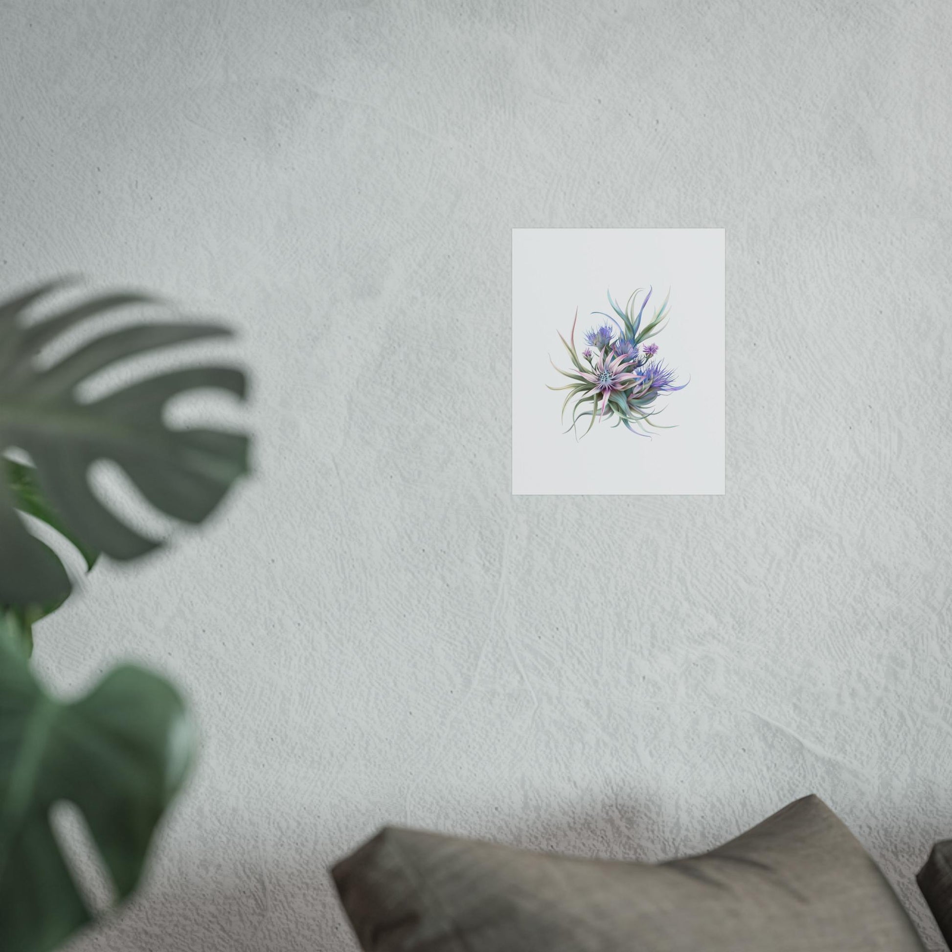 Botanical Thistle Wall Art  Stylized Spiky Flower Head Print for Home Decor, Fine Art Poster, Nature-Inspired Artwork - Toddcraft