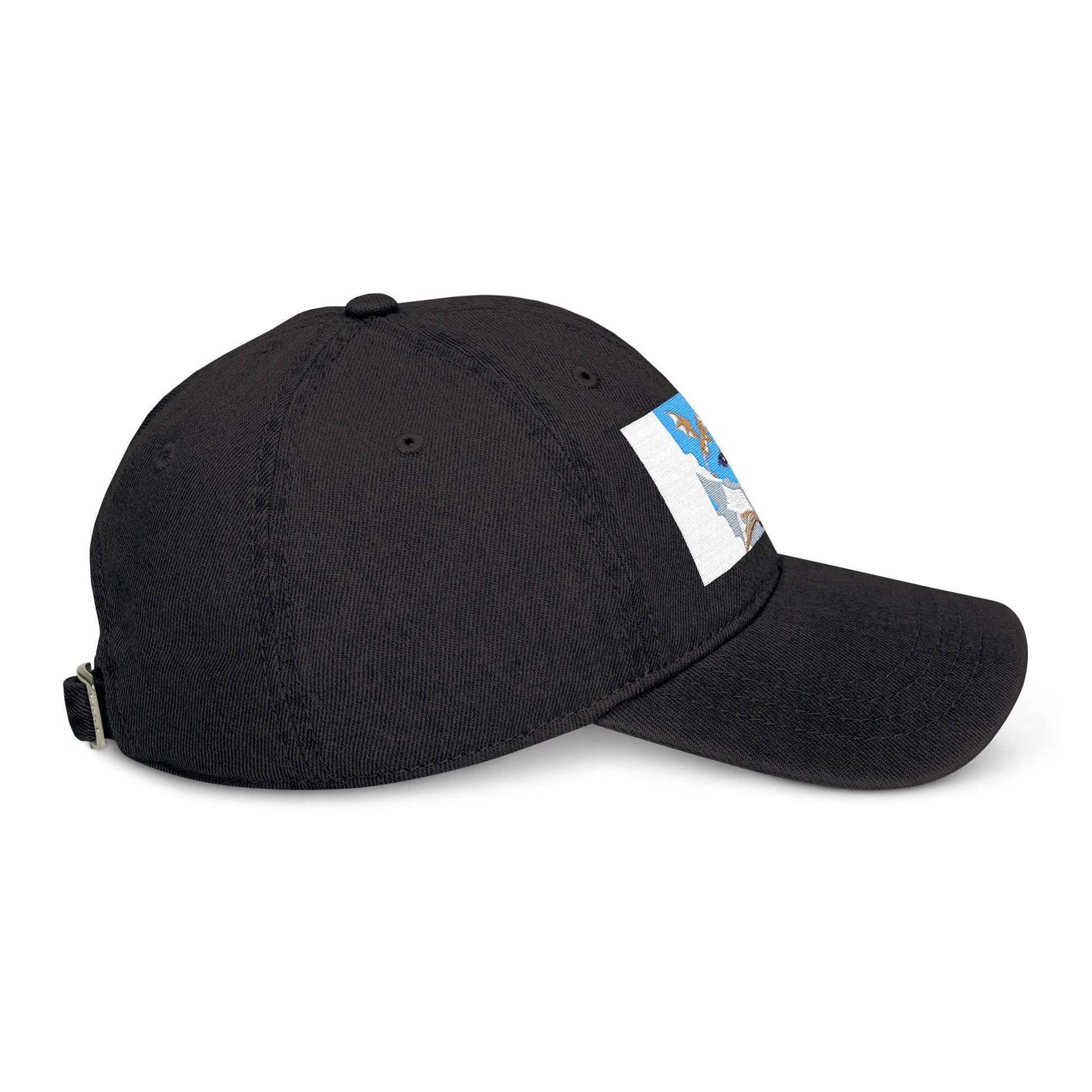 Denim Hat with Embroidered Flying Bats  Open Book Design  Symbol of Rebirth  Death, Gothic Vintage Style Cap - Toddcraft