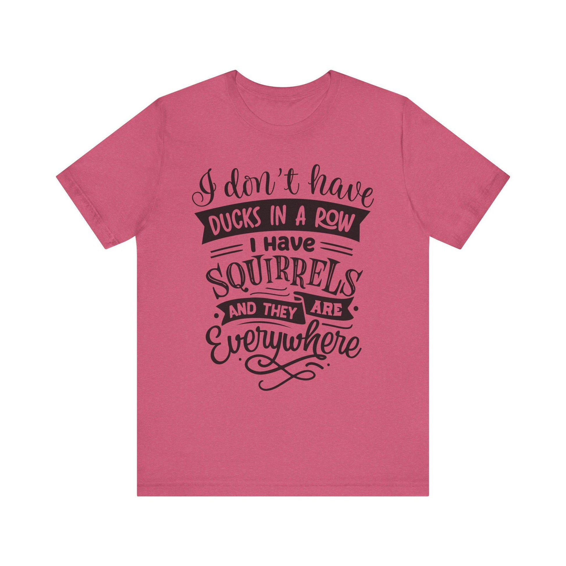 Funny Squirrels and Ducks Not in a Row Tee, Unisex Jersey Short Sleeve Shirt, Humorous Animal Lover Gift - Toddcraft