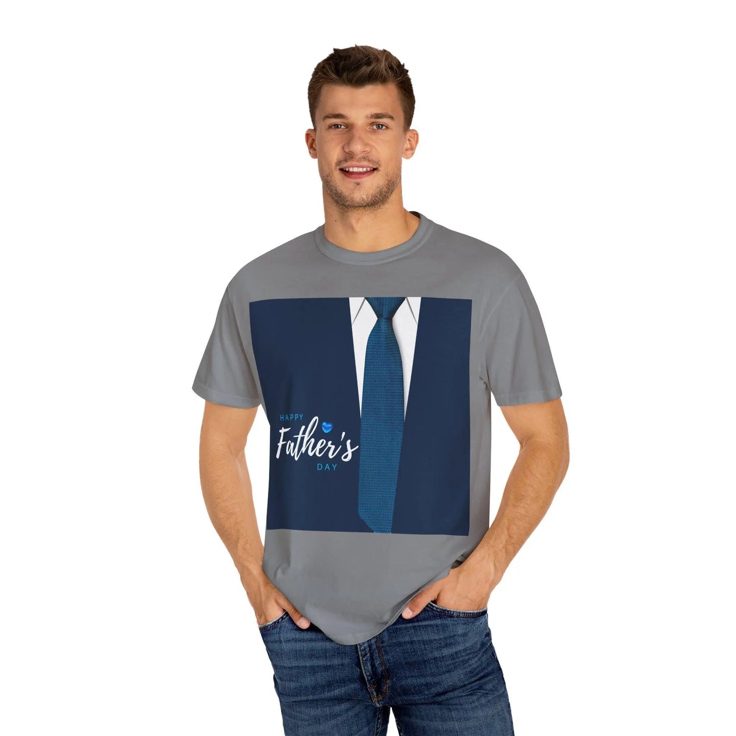 Happy Father's Day tee - Perfect Gift for Dad, Step Dad, or Grandpa - Great Birthday Present for Couples Unisex Garment-Dyed T-shirt - Toddcraft