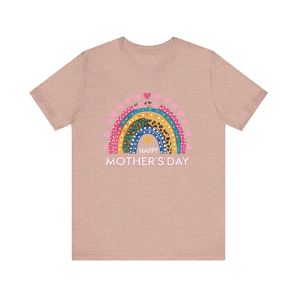 Colorful Heart-Printed Unisex Jersey Tee for Mother's Day - Family Gift from Stepdad, Father, Brother, Daughter - Toddcraft