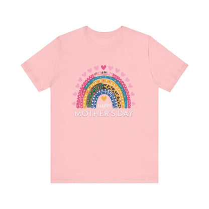 Colorful Heart-Printed Unisex Jersey Tee for Mother's Day - Family Gift from Stepdad, Father, Brother, Daughter - Toddcraft