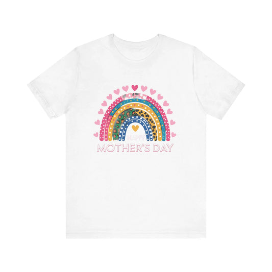 Colorful Heart-Printed Unisex Jersey Tee for Mother's Day - Family Gift from Stepdad, Father, Brother, Daughter - Toddcraft