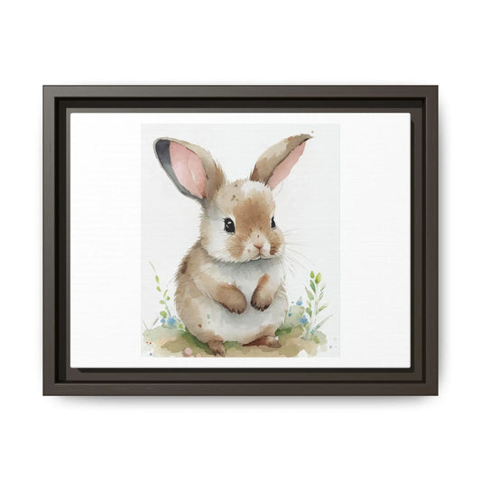Vintage Easter Bunny Print, Muted Spring Rabbit Painting Printable Wall Art, Animal Cottagecore Decor Matte Canvas Framed - Toddcraft