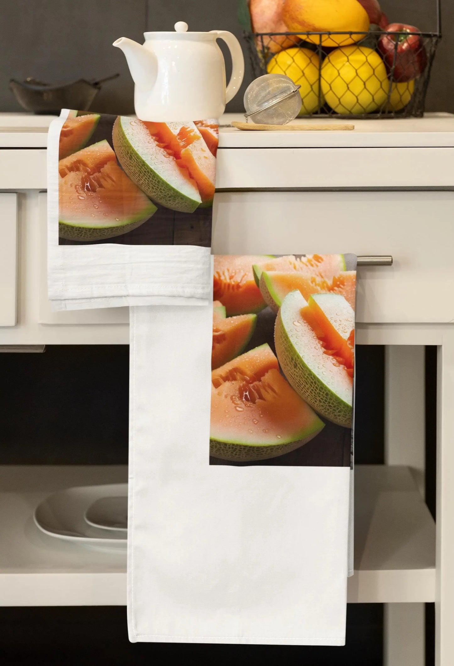 Absorbent Mink-Cotton Kitchen Towel Waffle Texture Watermelon Design Tea Decor Housewarming Gift Stocking Stuffer - Toddcraft