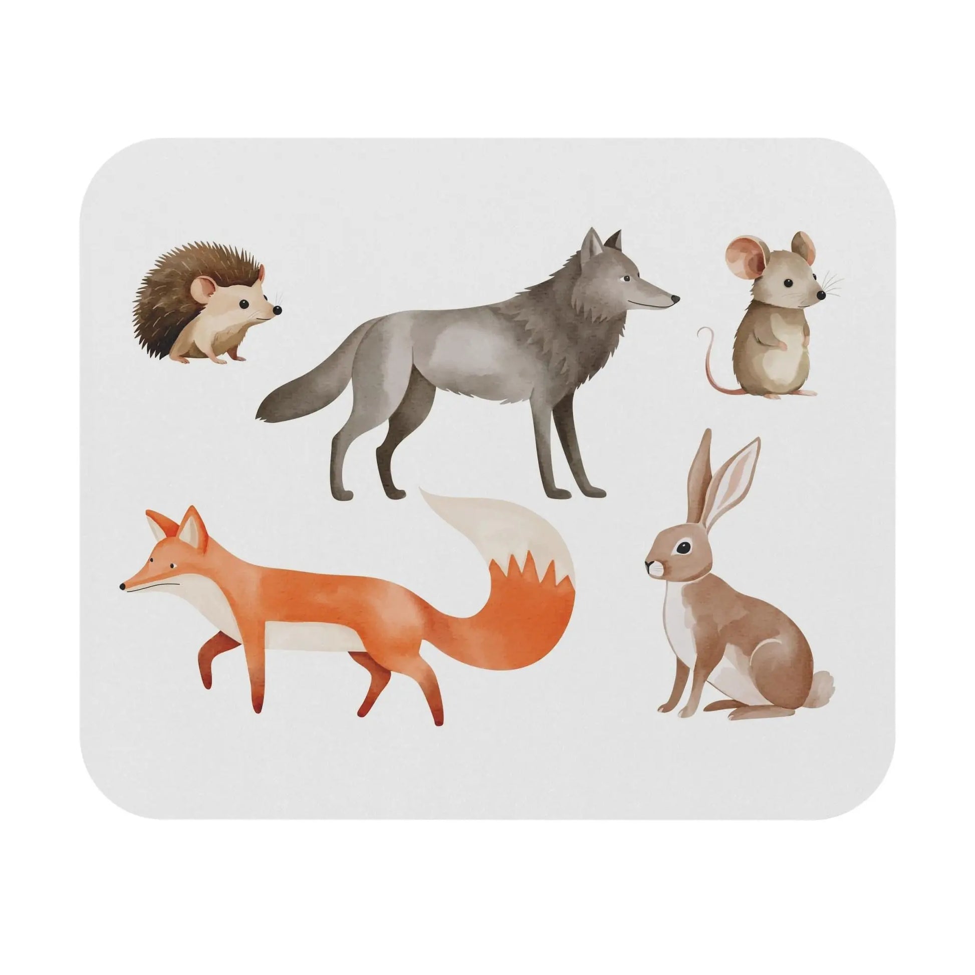 Woodland Animals Mouse Pad  Rectangle Desk Mat for Animal Lovers, Wildlife Collector Gift, Forest Animal Office Decor - Toddcraft