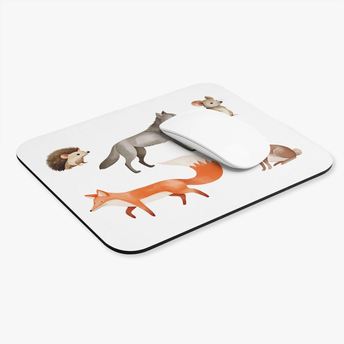 Woodland Animals Mouse Pad  Rectangle Desk Mat for Animal Lovers, Wildlife Collector Gift, Forest Animal Office Decor - Toddcraft