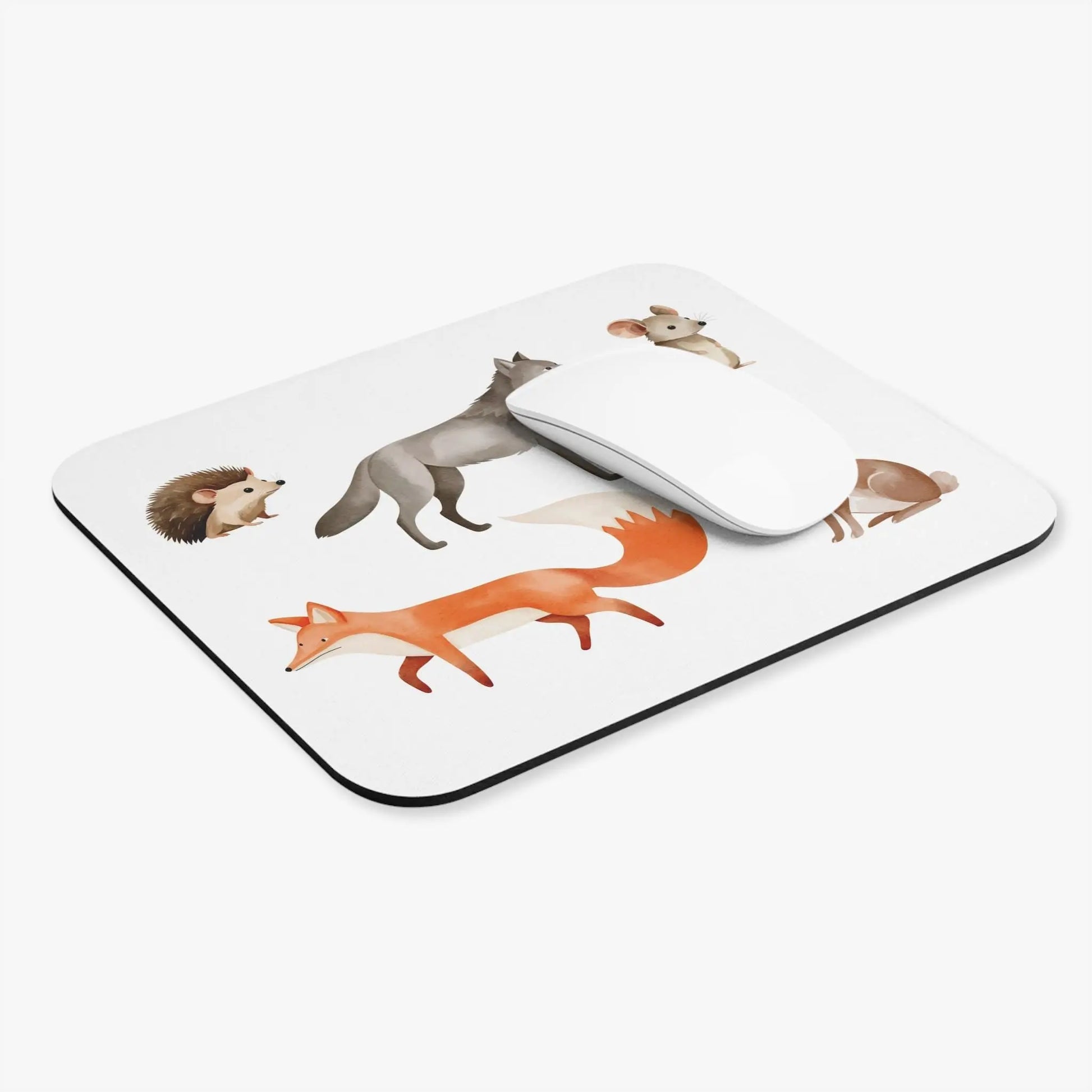 Woodland Animals Mouse Pad  Rectangle Desk Mat for Animal Lovers, Wildlife Collector Gift, Forest Animal Office Decor - Toddcraft