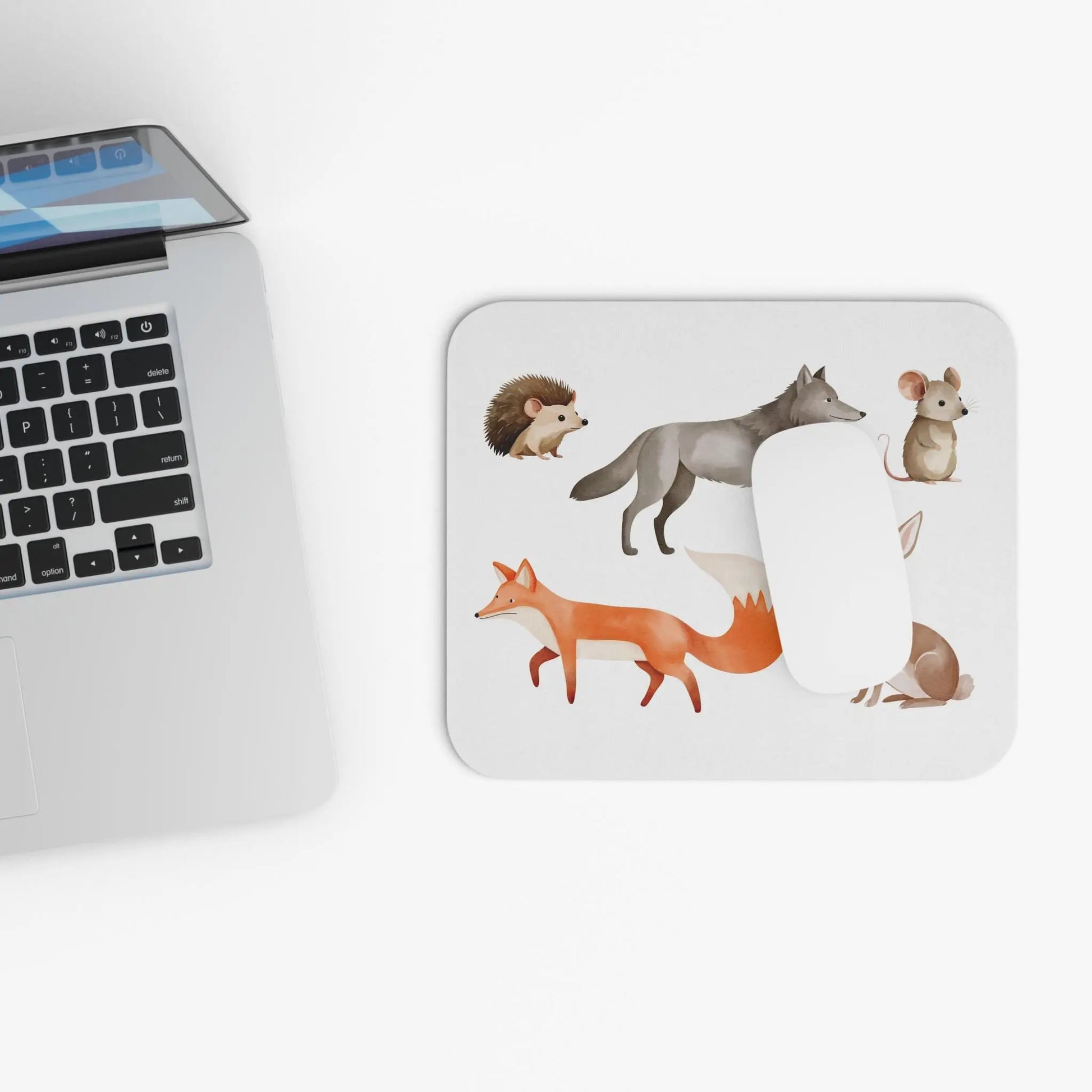 Woodland Animals Mouse Pad  Rectangle Desk Mat for Animal Lovers, Wildlife Collector Gift, Forest Animal Office Decor - Toddcraft