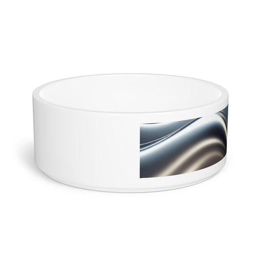 Sleek Ceramic Pet Bowl with Stainless Steel Finish  Modern, Durable, Non-Slip Dish for Dogs & Cats | Stylish Pet Feeding Bowl - Toddcraft