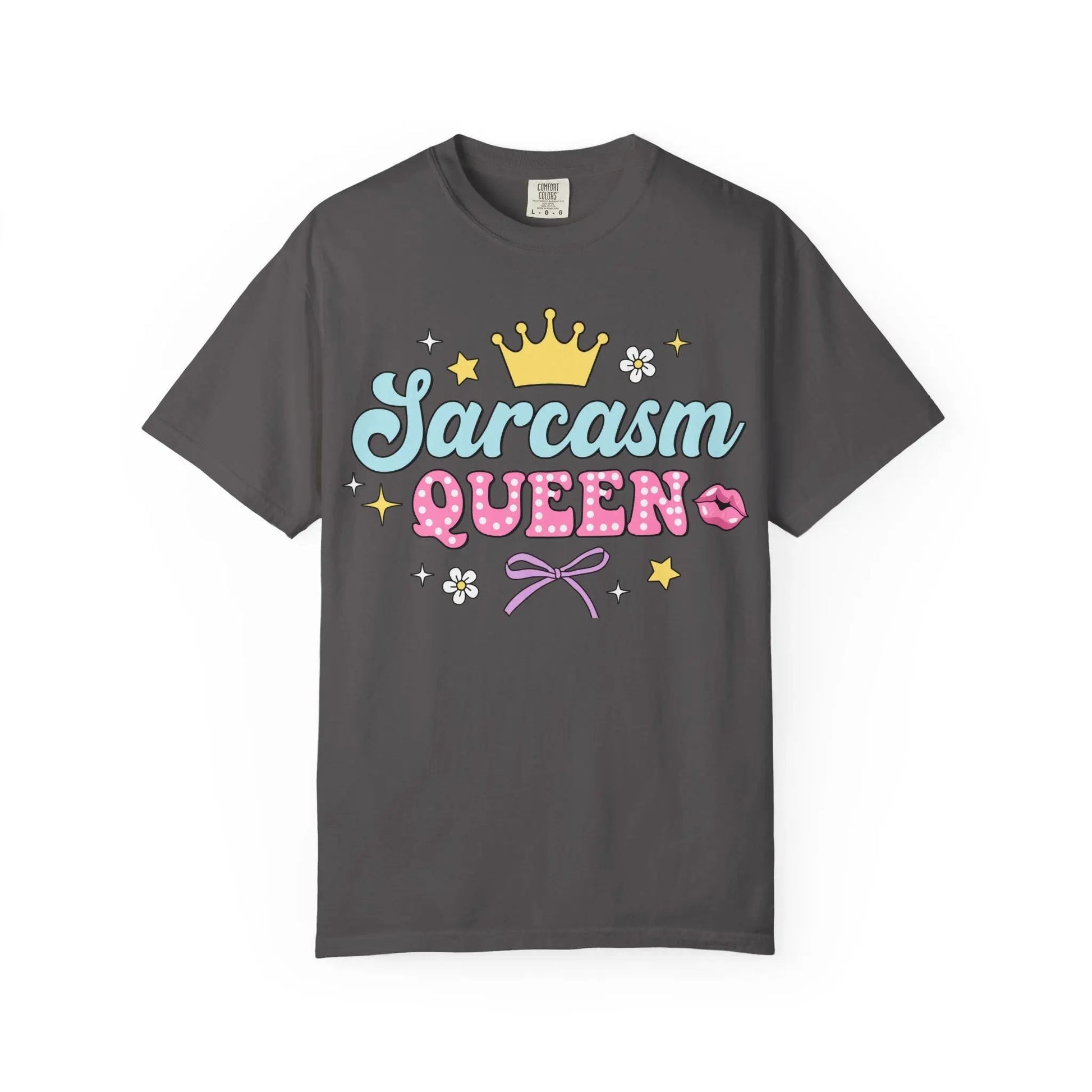 Unisex Sarcasm Queen T-Shirt, Garment-Dyed Casual Tee, Funny Graphic Shirt, Soft Cotton Top for Men & Women - Toddcraft