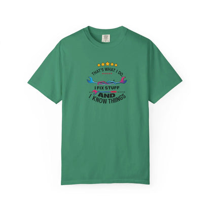 Fathers Day Gift T-Shirt Unisex Garment-Dyed Fix Things Know Stuff Wrenches Stars From Son Wife Daughter Stepdaughter Stem Son Stepmom - Toddcraft