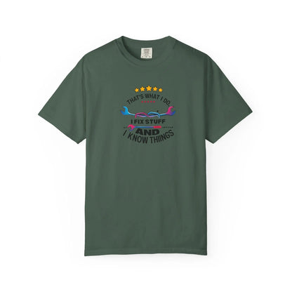 Fathers Day Gift T-Shirt Unisex Garment-Dyed Fix Things Know Stuff Wrenches Stars From Son Wife Daughter Stepdaughter Stem Son Stepmom - Toddcraft