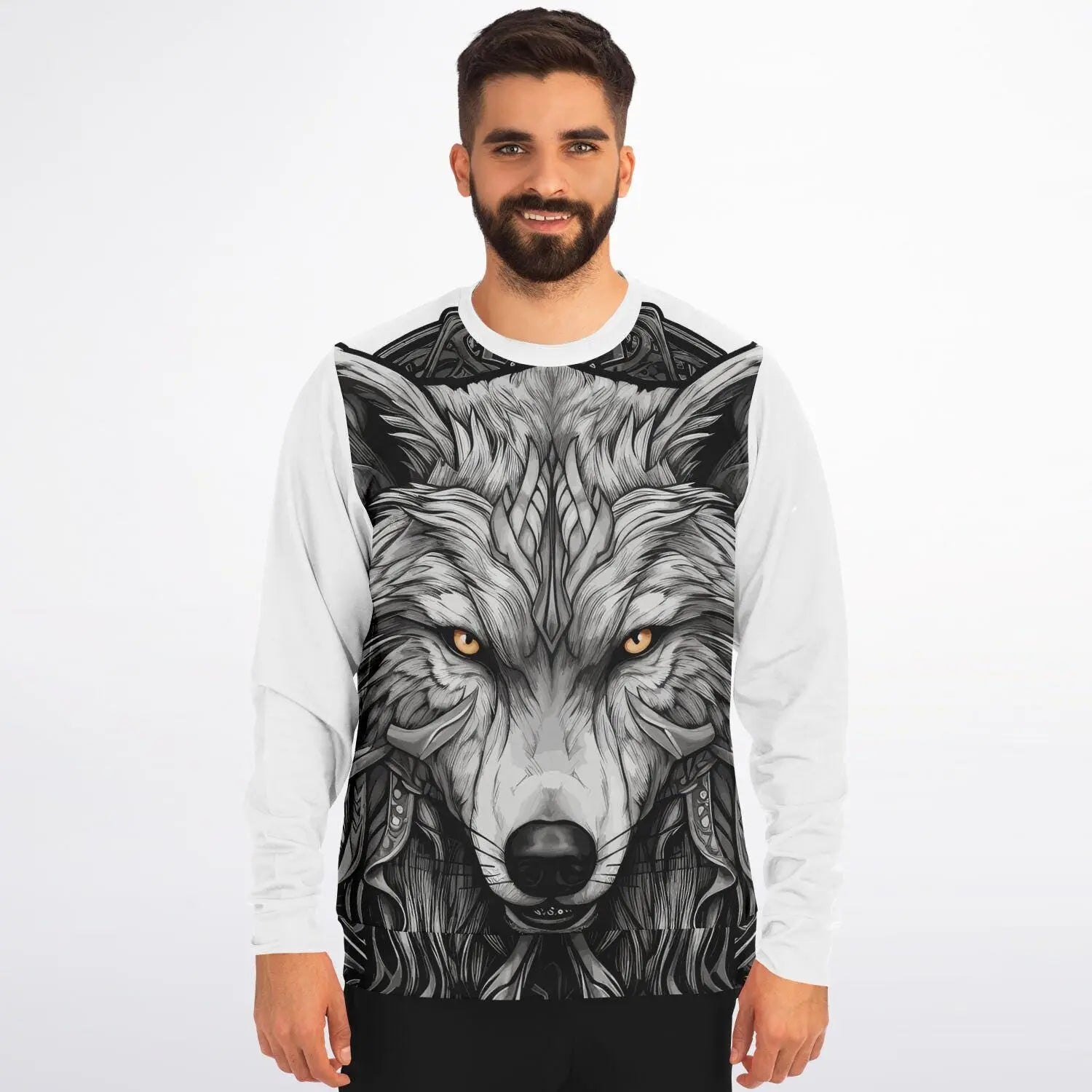 Wolf Fashion Sweatshirt AOP  Stylish Wolf Print All Over Pattern Pullover, Cozy Casual Wear for Men & Women - Toddcraft