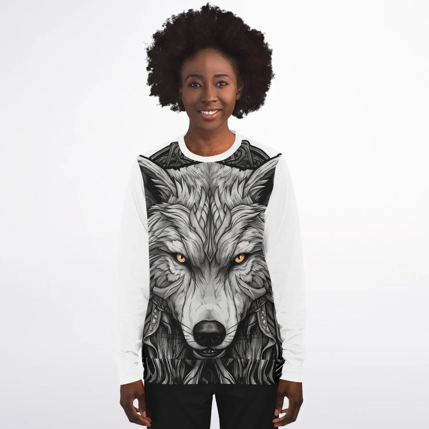 Wolf Fashion Sweatshirt AOP  Stylish Wolf Print All Over Pattern Pullover, Cozy Casual Wear for Men & Women - Toddcraft