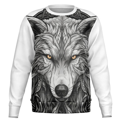 Wolf Fashion Sweatshirt AOP  Stylish Wolf Print All Over Pattern Pullover, Cozy Casual Wear for Men & Women - Toddcraft