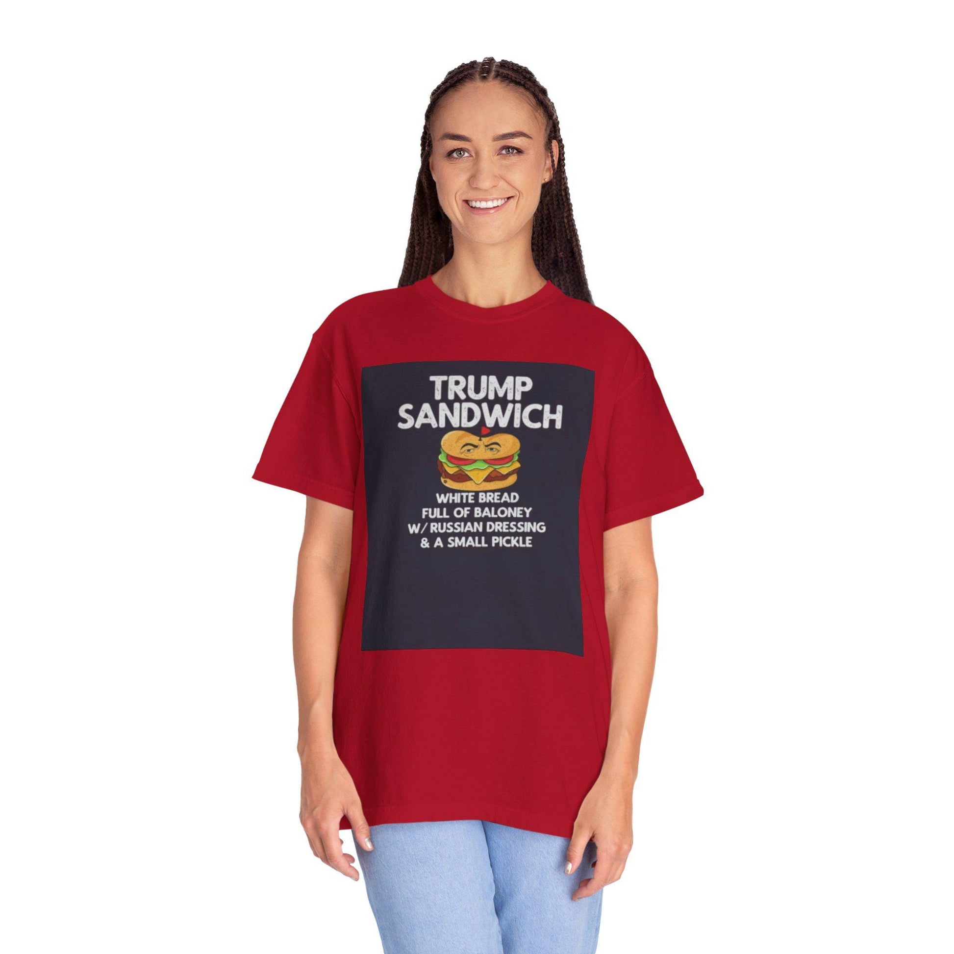 Trump Sandwich Unisex Garment-Dyed T-Shirt - Graphic Political Tee, Vintage Style, Casual Comfortable Fit, Cool Gift Idea - Toddcraft