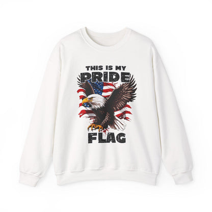 USA Pride Flag Sweatshirt Patriotic 4th of July Crewneck Red White Blue Independence Day Stars Unisex Heavy Blend
