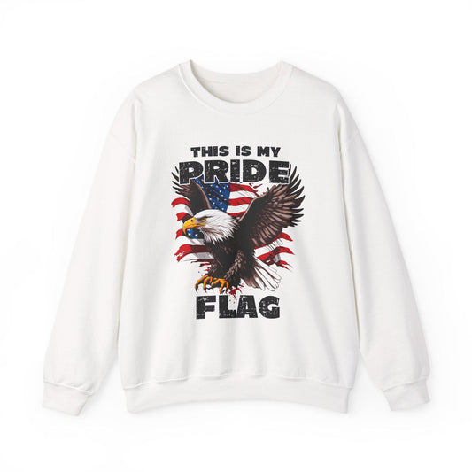 USA Pride Flag Sweatshirt Patriotic 4th of July Crewneck Red White Blue Independence Day Stars Unisex Heavy Blend