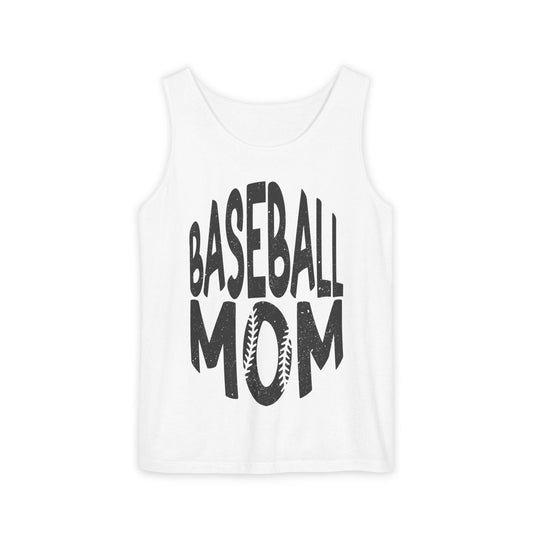 Baseball Mom Unisex Garment-Dyed Tank Top  Game Day Sports Mom Shirt, Cute Athletic Summer Tee, Soft Vintage Baseball Fan Gift - Toddcraft