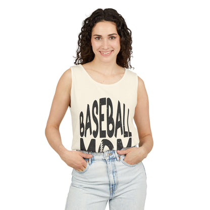 Baseball Mom Unisex Garment-Dyed Tank Top  Game Day Sports Mom Shirt, Cute Athletic Summer Tee, Soft Vintage Baseball Fan Gift - Toddcraft