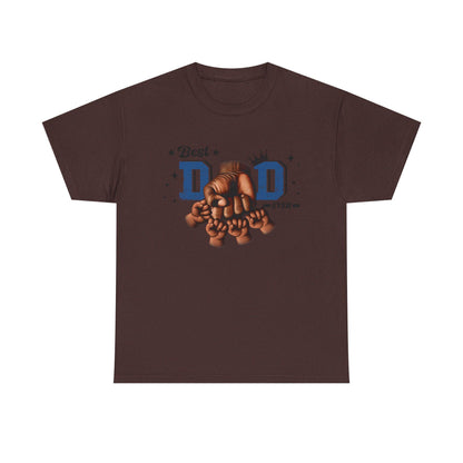 Best Dad Ever Fist Bump Tee  Unisex Heavy Cotton Shirt with Dad and Four Kids Graphic, Perfect Fathers Day Gift from Mothers, Daughters - Toddcraft