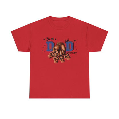 Best Dad Ever Fist Bump Tee  Unisex Heavy Cotton Shirt with Dad and Four Kids Graphic, Perfect Fathers Day Gift from Mothers, Daughters - Toddcraft