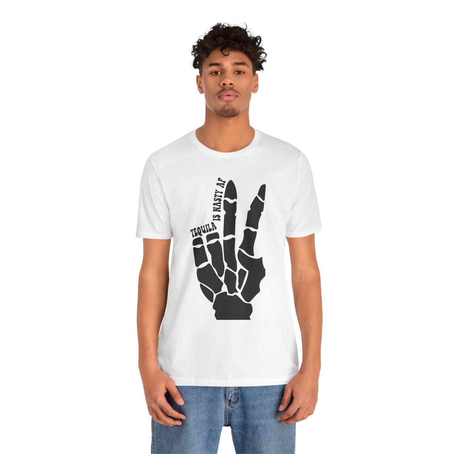 Tequila Skeleton T-Shirt Unisex Funny Drinking Tee Real AF Short Sleeve Jersey Shirt - Toddcraft