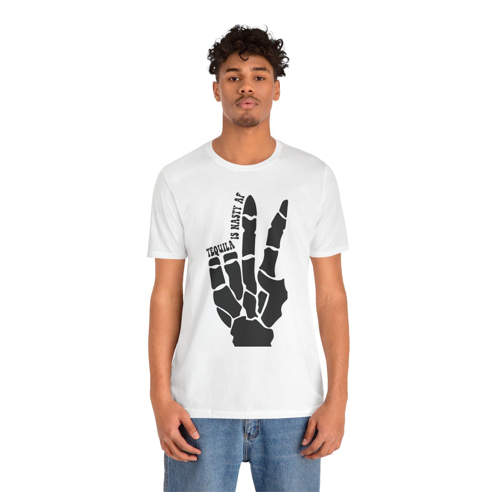 Tequila Skeleton T-Shirt Unisex Funny Drinking Tee Real AF Short Sleeve Jersey Shirt - Toddcraft