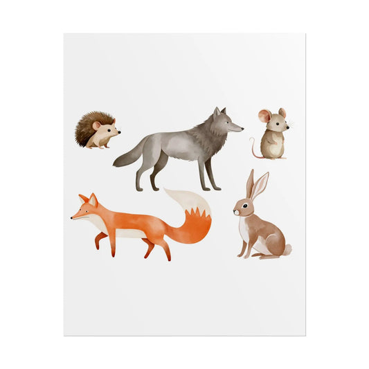 Woodland Rolled Posters Forest Animals Decor | Dorm Room Gift, First Apartment & Housewarming Present for Animal Lovers - Toddcraft