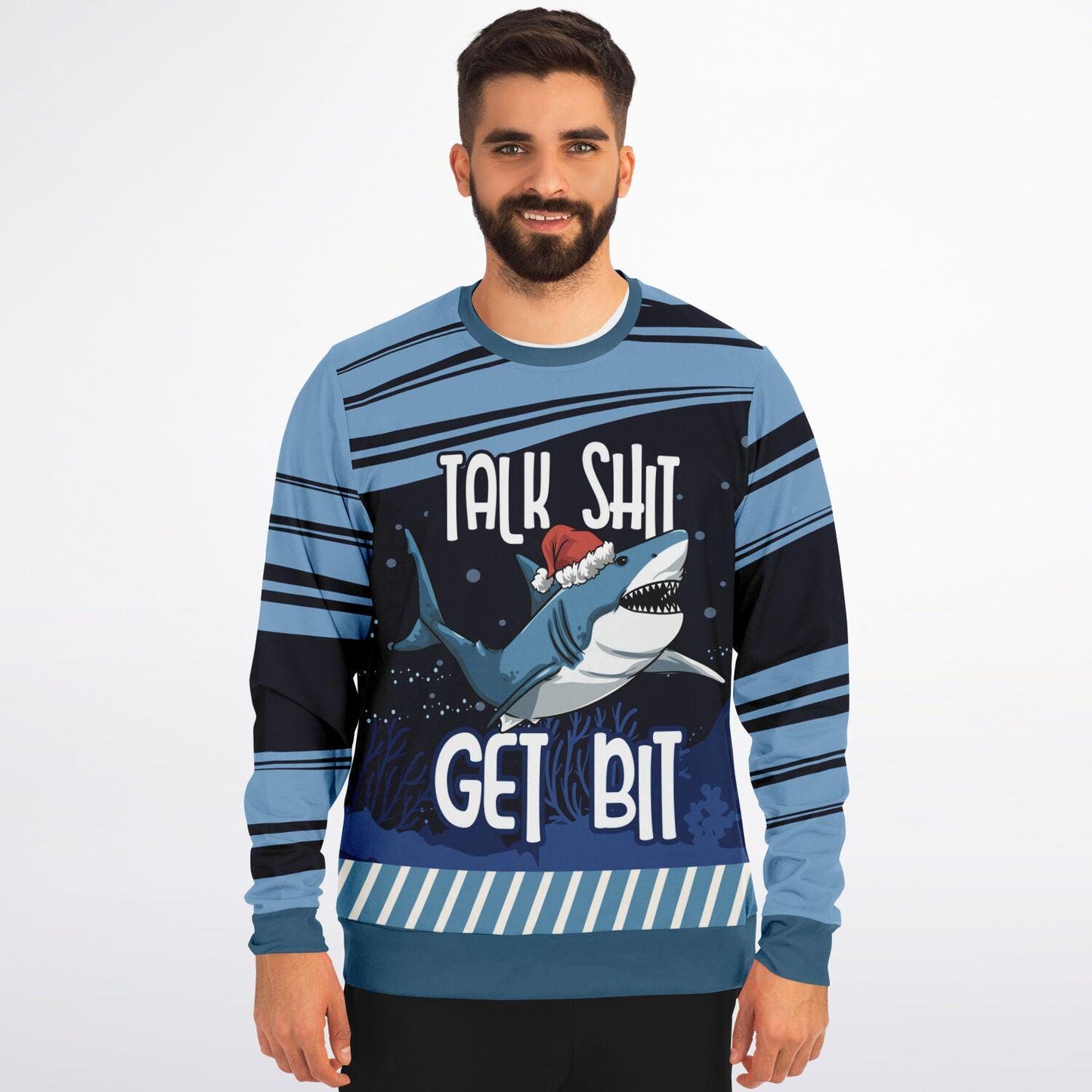 Shark Sweatshirt Funny Talk Shit Get Bit Hoodie with Santa Hat  Humorous Adult Gift & Grown Kids Subliminal Images - Toddcraft