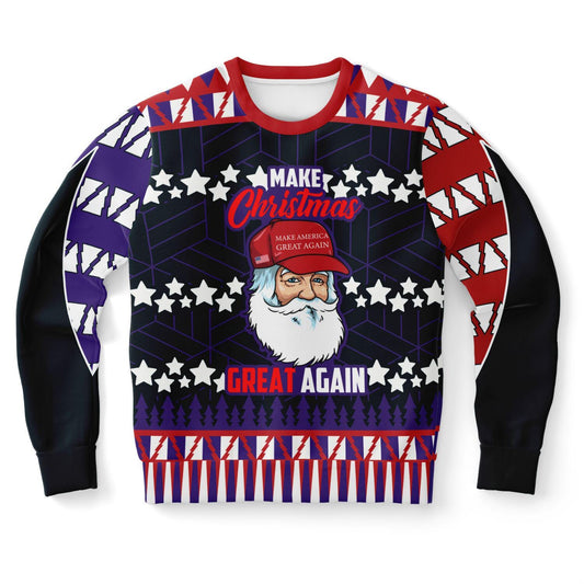 Make Christmas Great Again Sweatshirt with Santa, Festive Holiday Colors, Cozy Xmas Pullover Gift for Men & Women - Toddcraft