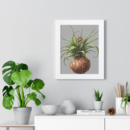 Botanical Plant Wall Art Framed Vertical Poster, Nature-Inspired Home Decor, Green Leaf Print, Modern Botanical Illustration