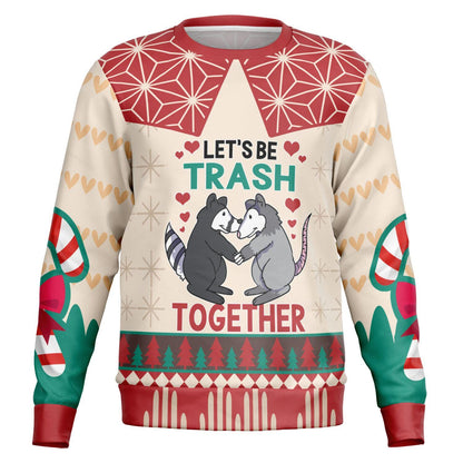 Possum Couples Sweatshirt - Cute Let's Be Trash Together Matching Hoodie, Animal Lover Gift, Cozy Couple Pullover, Fun Wildlife Design
