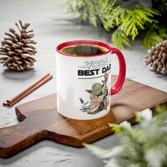 Yoda Dad Mug Colorful Star Wars Coffee Cup 11oz 15oz Retro Vintage Design Gift for Father's Day Birthday Christmas