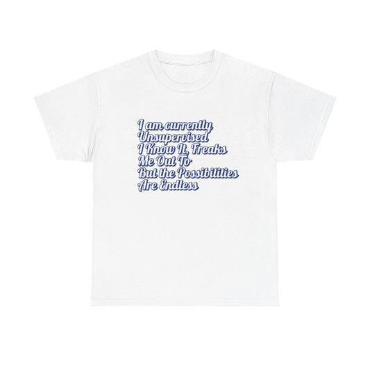 Men's Funny I Am Currently Unsupervised T-Shirt  Hilarious Birthday Gift for Him, Unisex Heavy Cotton Tee - Toddcraft