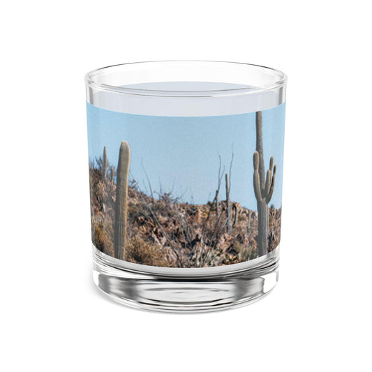 Saguaro Cactus Rocks Glass 10oz  Unique Southwestern Whiskey Glass, Desert Barware Gift for Him, Handmade Cocktail Glassware