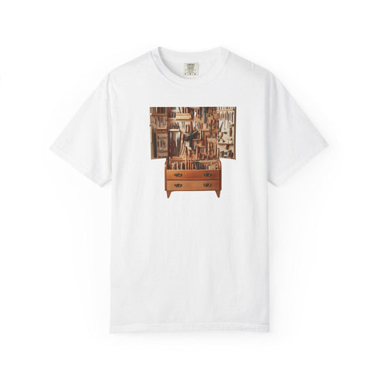 Tool Chest Carpenter T-Shirt Unisex Garment-Dyed Shirt Great Gift for Woodworkers Grandpa Father Son Remodel Expert - Toddcraft