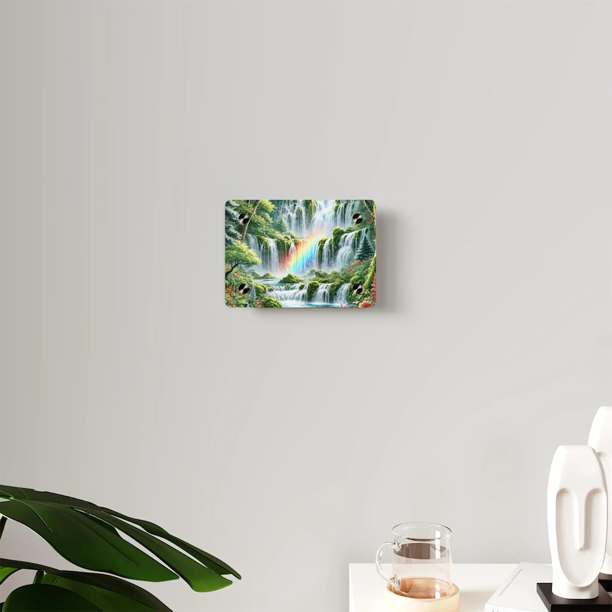 Serene Waterfall Painting  Peaceful Landscape Acrylic Wall Art Panels for Tranquil Home Decor - Toddcraft