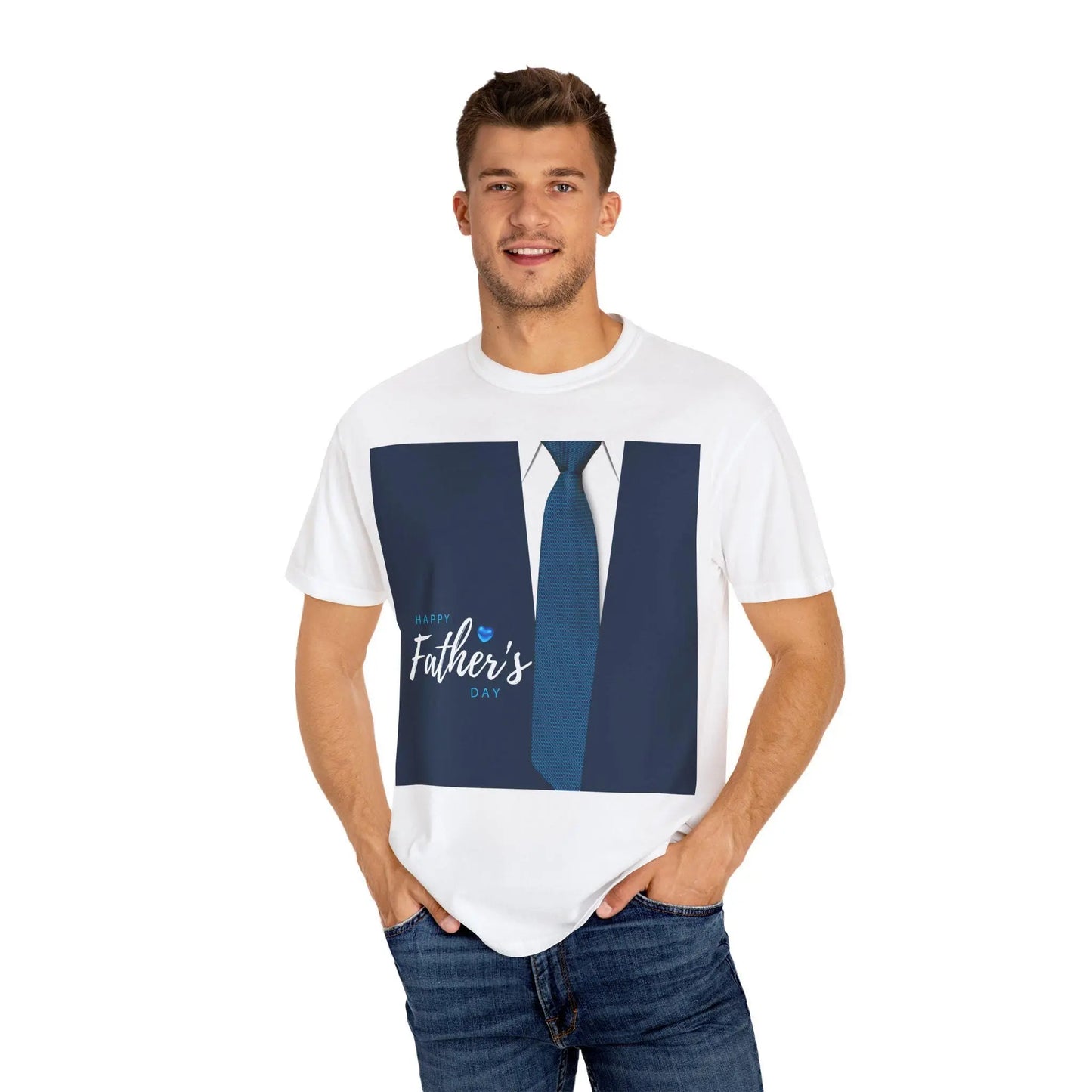 Happy Father's Day tee - Perfect Gift for Dad, Step Dad, or Grandpa - Great Birthday Present for Couples Unisex Garment-Dyed T-shirt - Toddcraft