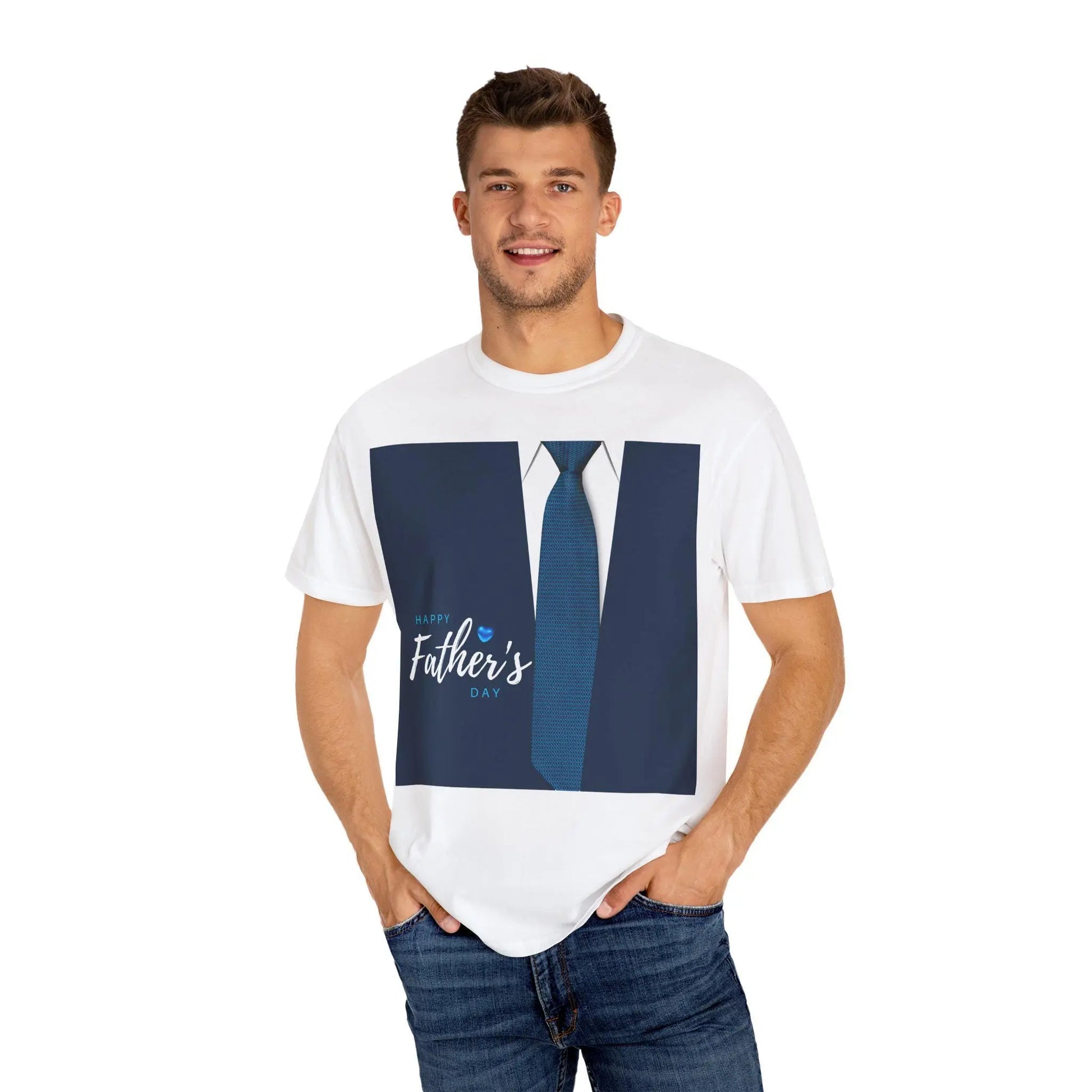 Happy Father's Day tee - Perfect Gift for Dad, Step Dad, or Grandpa - Great Birthday Present for Couples Unisex Garment-Dyed T-shirt - Toddcraft