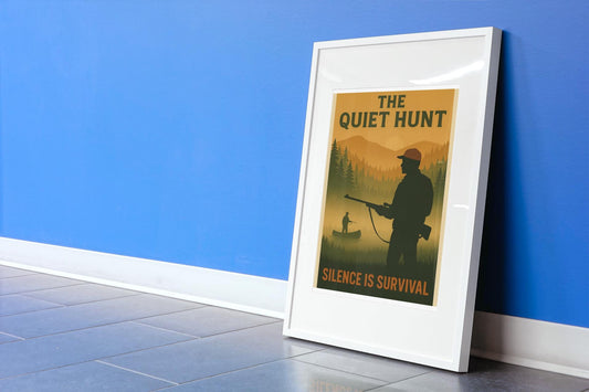 Buck Hunter Framed Vertical Poster - Elegant Custom Wall Art for Home, Office & Gallery Decor, Rustic Nature Print