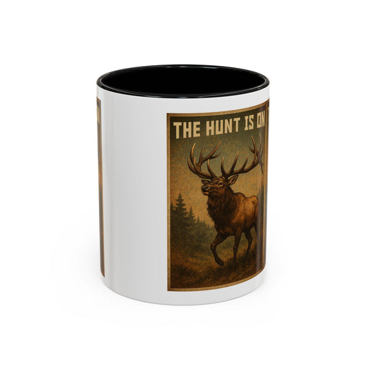Deer Hunters Mug - The Hunt Is On Coffee Cup, 11oz & 15oz Accent Mug for Hunting Enthusiasts, Gift for Outdoorsmen