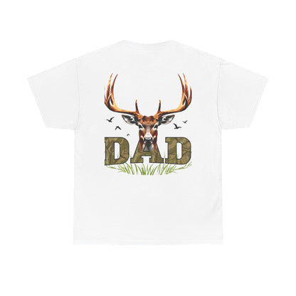 Deer Antlers T-Shirt for Dad Fathers Day Gift Hunters Tee Nature Lover Outdoorsman Gift for Grandpa Stepdad Heavy Cotton Unisex