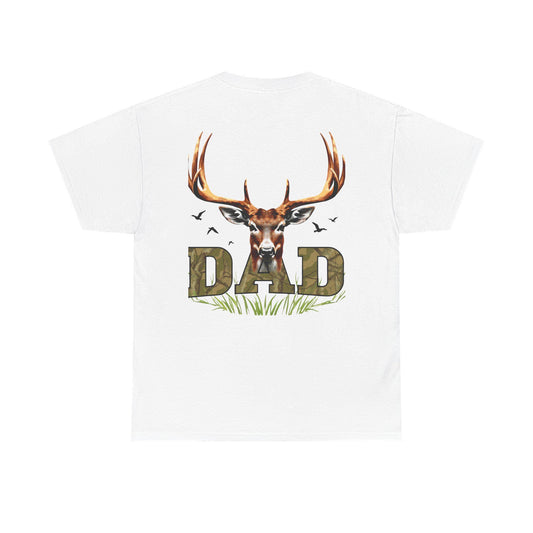 Deer Antlers T-Shirt for Dad Fathers Day Gift Hunters Tee Nature Lover Outdoorsman Gift for Grandpa Stepdad Heavy Cotton Unisex
