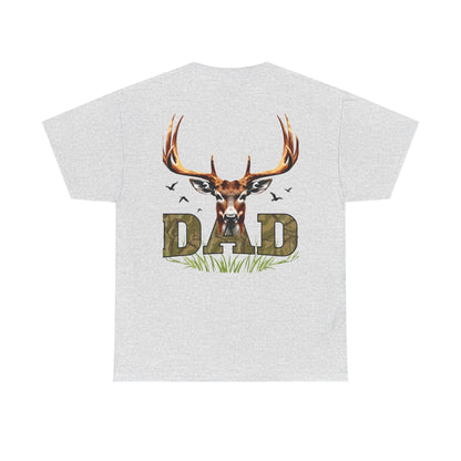 Deer Antlers T-Shirt for Dad Fathers Day Gift Hunters Tee Nature Lover Outdoorsman Gift for Grandpa Stepdad Heavy Cotton Unisex