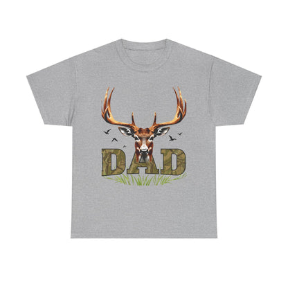 Deer Antlers T-Shirt for Dad Fathers Day Gift Hunters Tee Nature Lover Outdoorsman Gift for Grandpa Stepdad Heavy Cotton Unisex