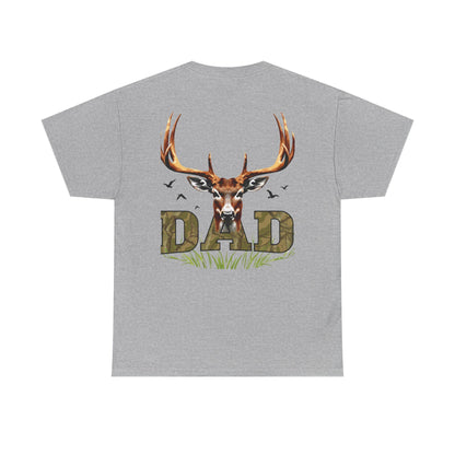 Deer Antlers T-Shirt for Dad Fathers Day Gift Hunters Tee Nature Lover Outdoorsman Gift for Grandpa Stepdad Heavy Cotton Unisex