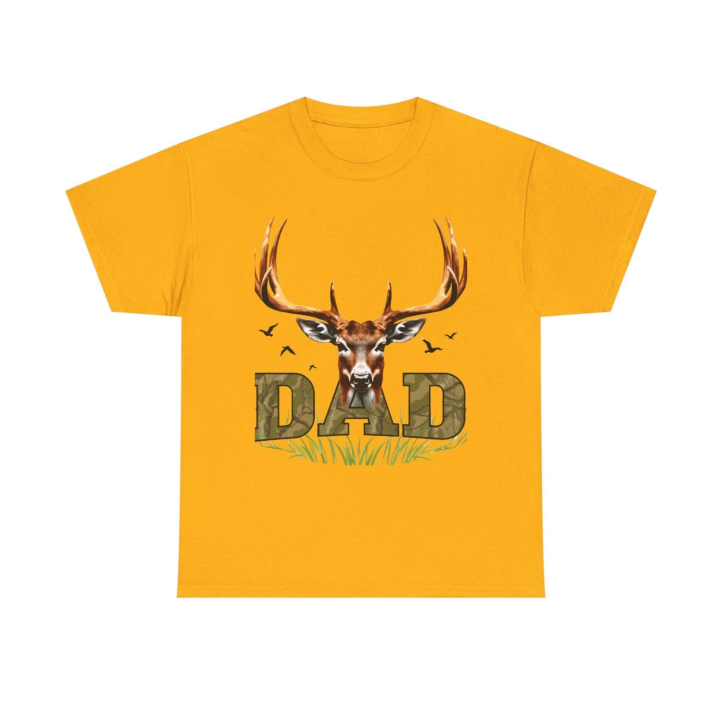 Deer Antlers T-Shirt for Dad Fathers Day Gift Hunters Tee Nature Lover Outdoorsman Gift for Grandpa Stepdad Heavy Cotton Unisex