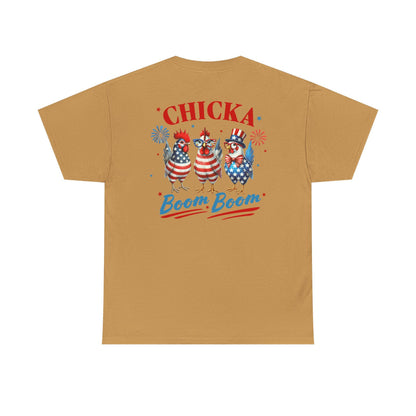 4th of July Graphic Tee Unisex Heavy Cotton Chica Boom Boom Shirt Patriotic American Holiday Top
